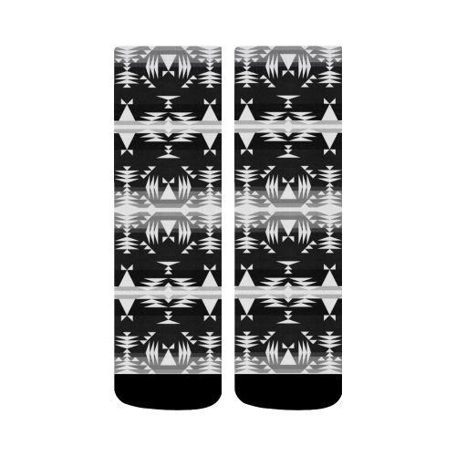 Between the Mountains Black and White Crew Socks Crew Socks e-joyer 