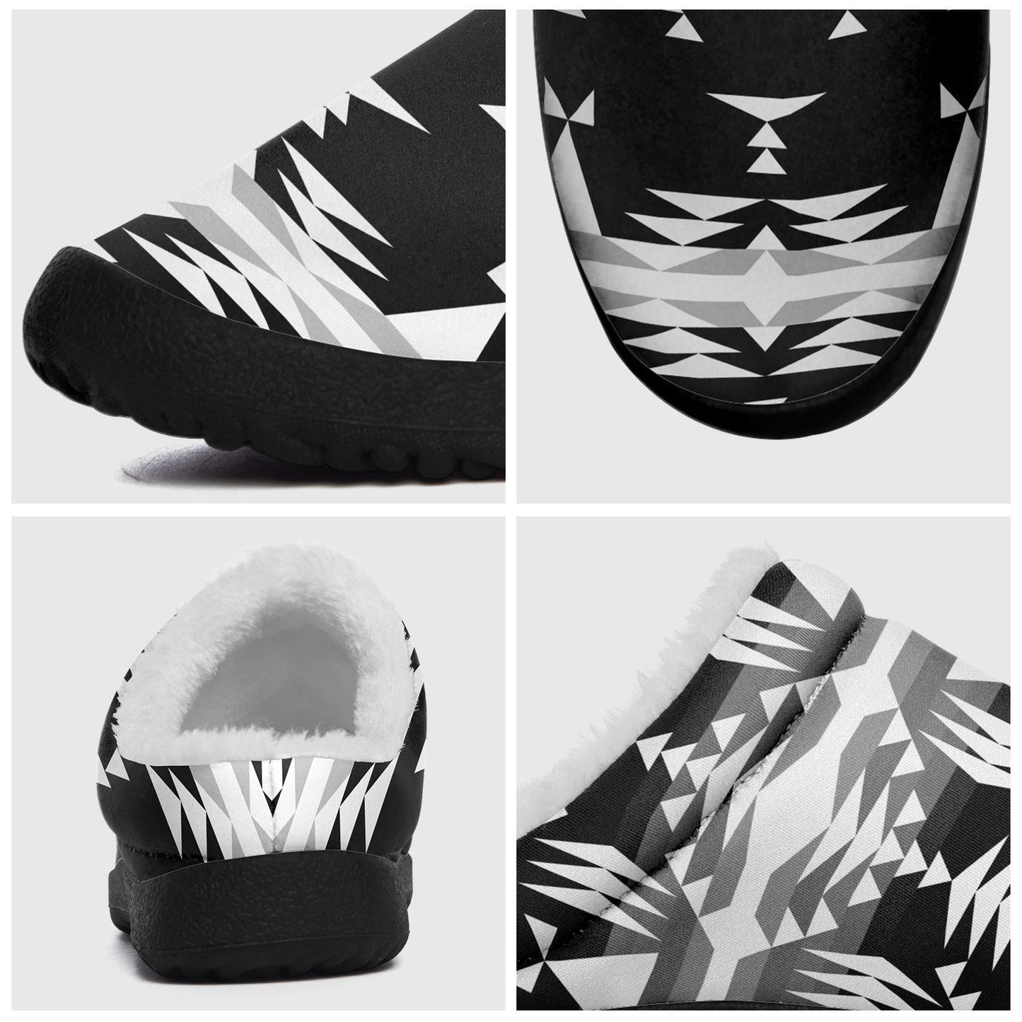 Between the Mountains Black and White Ikinnii Indoor Slipper 49 Dzine 