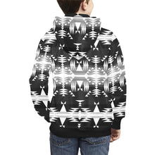 Load image into Gallery viewer, Between the Mountains Black and White Kids&#39; All Over Print Hoodie (Model H38) Kids&#39; AOP Hoodie (H38) e-joyer 
