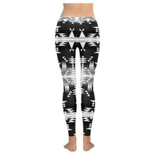 Load image into Gallery viewer, Between the Mountains Black and White Low Rise Leggings (Invisible Stitch) (Model L05) Low Rise Leggings (Invisible Stitch) (L05) e-joyer 
