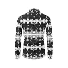 Load image into Gallery viewer, Between the Mountains Black and White Men&#39;s All Over Print Casual Dress Shirt (Model T61) Men&#39;s Dress Shirt (T61) e-joyer 
