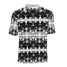 Load image into Gallery viewer, Between the Mountains Black and White Men&#39;s All Over Print Polo Shirt (Model T55) Men&#39;s Polo Shirt (Model T55) e-joyer 
