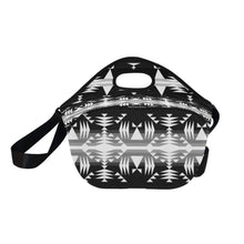 Load image into Gallery viewer, Between the Mountains Black and White Neoprene Lunch Bag/Large (Model 1669) Neoprene Lunch Bag/Large (1669) e-joyer 
