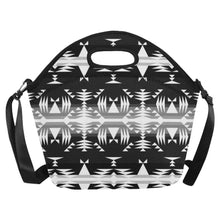 Load image into Gallery viewer, Between the Mountains Black and White Neoprene Lunch Bag/Large (Model 1669) Neoprene Lunch Bag/Large (1669) e-joyer 
