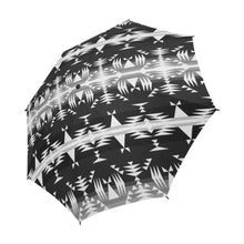 Load image into Gallery viewer, Between the Mountains Black and White Semi-Automatic Foldable Umbrella Semi-Automatic Foldable Umbrella e-joyer 
