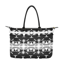 Load image into Gallery viewer, Between the Mountains Black and White Single-Shoulder Lady Handbag (Model 1714) bag e-joyer 
