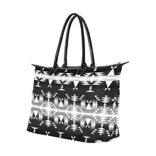 Load image into Gallery viewer, Between the Mountains Black and White Single-Shoulder Lady Handbag (Model 1714) bag e-joyer 
