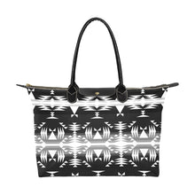 Load image into Gallery viewer, Between the Mountains Black and White Single-Shoulder Lady Handbag (Model 1714) bag e-joyer 
