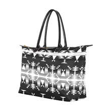 Load image into Gallery viewer, Between the Mountains Black and White Single-Shoulder Lady Handbag (Model 1714) bag e-joyer 
