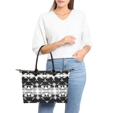 Load image into Gallery viewer, Between the Mountains Black and White Single-Shoulder Lady Handbag (Model 1714) bag e-joyer 
