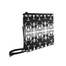 Load image into Gallery viewer, Between the Mountains Black and White Slim Clutch Bag (Model 1668) Slim Clutch Bags (1668) e-joyer 
