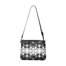 Load image into Gallery viewer, Between the Mountains Black and White Small Shoulder Bag (Model 1710) Small Shoulder Bag (1710) e-joyer 
