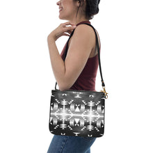 Load image into Gallery viewer, Between the Mountains Black and White Small Shoulder Bag (Model 1710) Small Shoulder Bag (1710) e-joyer 
