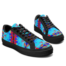 Load image into Gallery viewer, Between the Mountains Blue Aapisi Low Top Canvas Shoes Black Sole 49 Dzine 
