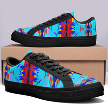 Load image into Gallery viewer, Between the Mountains Blue Aapisi Low Top Canvas Shoes Black Sole 49 Dzine 
