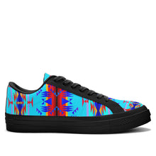 Load image into Gallery viewer, Between the Mountains Blue Aapisi Low Top Canvas Shoes Black Sole 49 Dzine 
