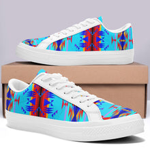 Load image into Gallery viewer, Between the Mountains Blue Aapisi Low Top Canvas Shoes White Sole 49 Dzine 
