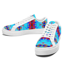 Load image into Gallery viewer, Between the Mountains Blue Aapisi Low Top Canvas Shoes White Sole 49 Dzine 
