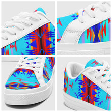 Load image into Gallery viewer, Between the Mountains Blue Aapisi Low Top Canvas Shoes White Sole 49 Dzine 
