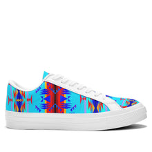 Load image into Gallery viewer, Between the Mountains Blue Aapisi Low Top Canvas Shoes White Sole 49 Dzine 
