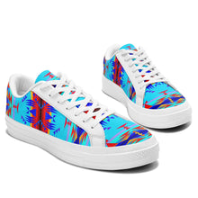 Load image into Gallery viewer, Between the Mountains Blue Aapisi Low Top Canvas Shoes White Sole 49 Dzine 
