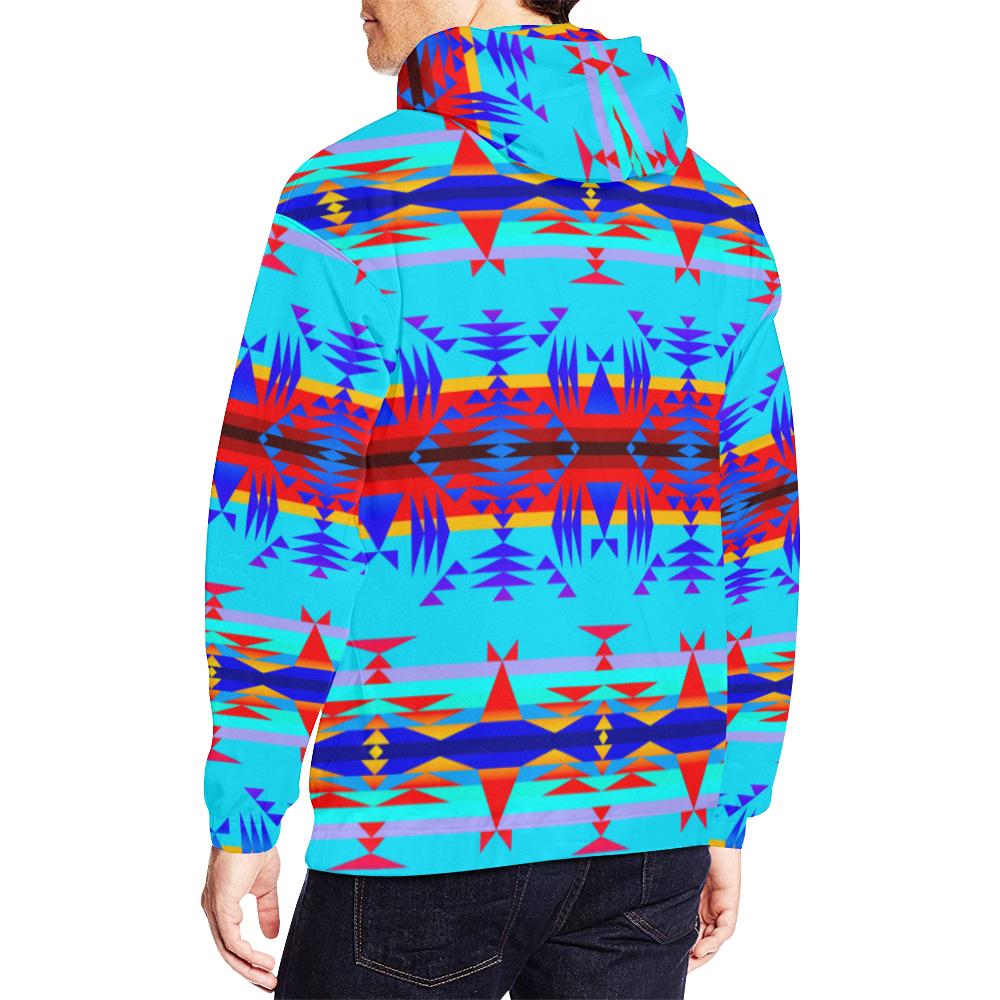Between the Mountains Blue All Over Print Hoodie for Men (USA Size) (Model H13) All Over Print Hoodie for Men (H13) e-joyer 