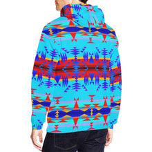 Load image into Gallery viewer, Between the Mountains Blue All Over Print Hoodie for Men (USA Size) (Model H13) All Over Print Hoodie for Men (H13) e-joyer 
