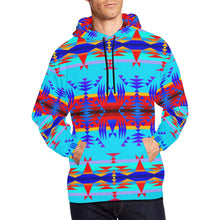 Load image into Gallery viewer, Between the Mountains Blue All Over Print Hoodie for Men (USA Size) (Model H13) All Over Print Hoodie for Men (H13) e-joyer 
