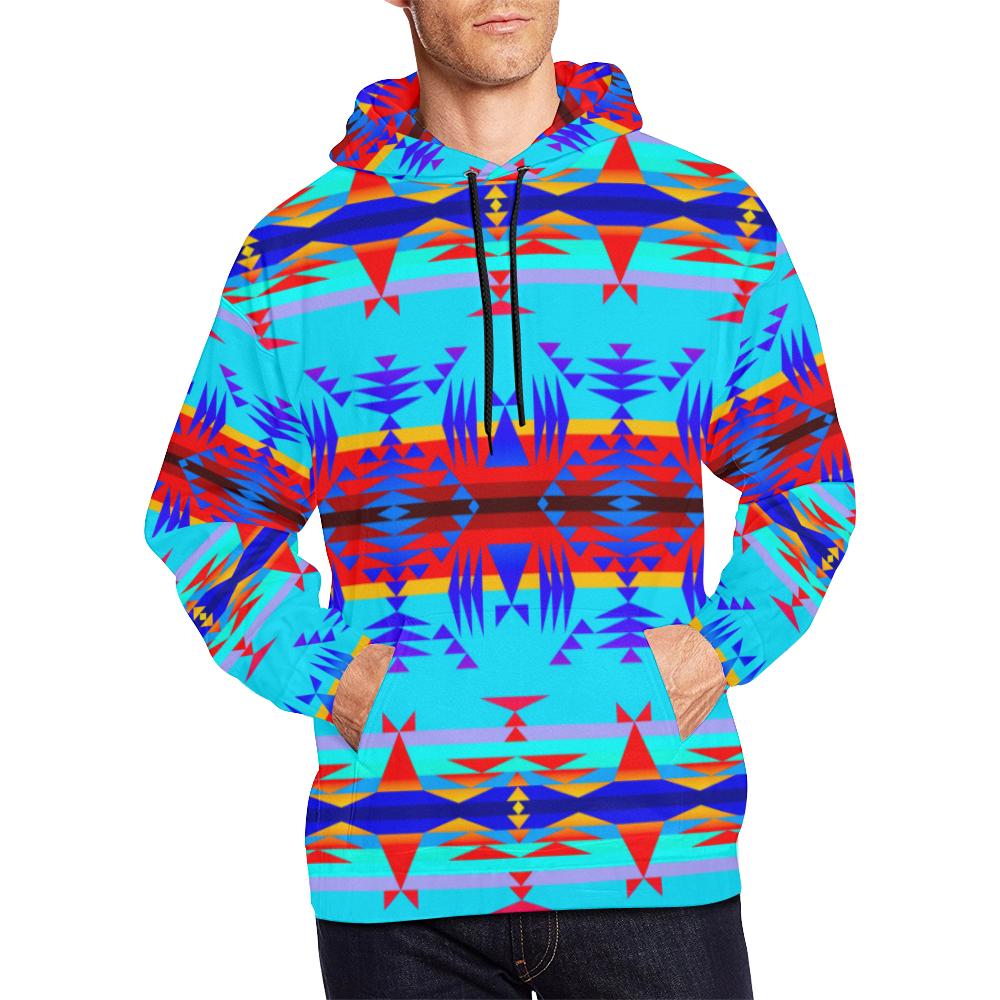 Between the Mountains Blue All Over Print Hoodie for Men (USA Size) (Model H13) All Over Print Hoodie for Men (H13) e-joyer 