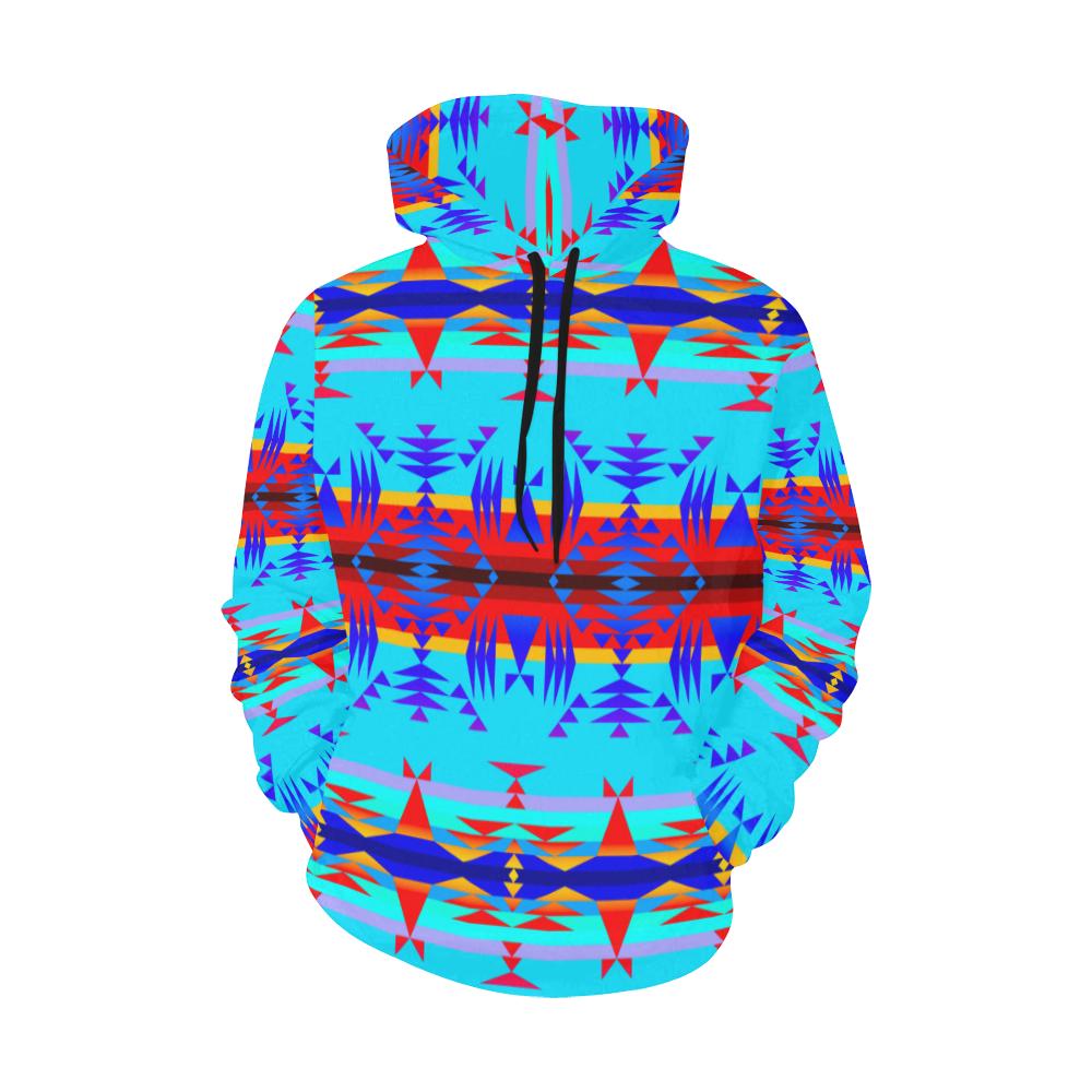 Between the Mountains Blue All Over Print Hoodie for Men (USA Size) (Model H13) All Over Print Hoodie for Men (H13) e-joyer 