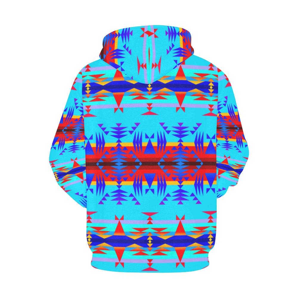 Between the Mountains Blue All Over Print Hoodie for Men (USA Size) (Model H13) All Over Print Hoodie for Men (H13) e-joyer 