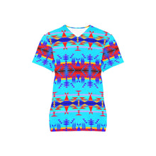 Load image into Gallery viewer, Between the Mountains Blue All Over Print Scrub Top Scrub Top e-joyer 
