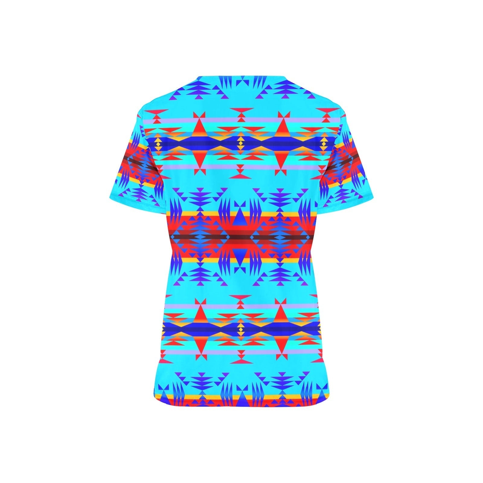 Between the Mountains Blue All Over Print Scrub Top Scrub Top e-joyer 