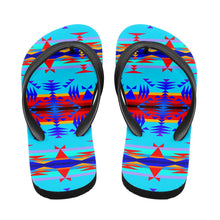 Load image into Gallery viewer, Between the Mountains Blue Flip Flops 49 Dzine 
