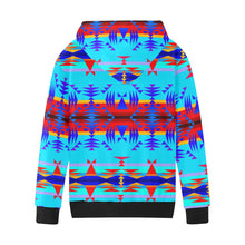 Load image into Gallery viewer, Between the Mountains Blue Kids&#39; All Over Print Hoodie (Model H38) Kids&#39; AOP Hoodie (H38) e-joyer 
