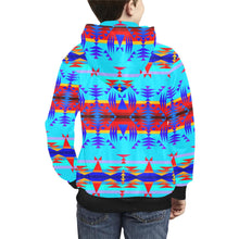 Load image into Gallery viewer, Between the Mountains Blue Kids&#39; All Over Print Hoodie (Model H38) Kids&#39; AOP Hoodie (H38) e-joyer 
