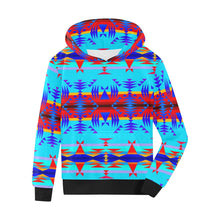 Load image into Gallery viewer, Between the Mountains Blue Kids&#39; All Over Print Hoodie (Model H38) Kids&#39; AOP Hoodie (H38) e-joyer 
