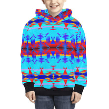 Load image into Gallery viewer, Between the Mountains Blue Kids&#39; All Over Print Hoodie (Model H38) Kids&#39; AOP Hoodie (H38) e-joyer 
