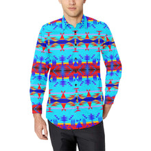 Load image into Gallery viewer, Between the Mountains Blue Men&#39;s All Over Print Casual Dress Shirt (Model T61) Men&#39;s Dress Shirt (T61) e-joyer 
