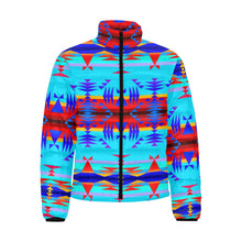 Load image into Gallery viewer, Between the Mountains Blue Men&#39;s Stand Collar Padded Jacket (Model H41) Men&#39;s Stand Collar Padded Jacket (H41) e-joyer 
