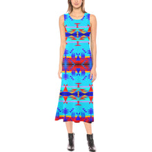 Load image into Gallery viewer, Between the Mountains Blue Phaedra Sleeveless Open Fork Long Dress (Model D08) Phaedra Sleeveless Open Fork Long Dress (D08) e-joyer 
