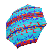 Load image into Gallery viewer, Between the Mountains Blue Semi-Automatic Foldable Umbrella Semi-Automatic Foldable Umbrella e-joyer 
