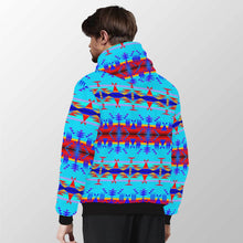 Load image into Gallery viewer, Between the Mountains Blue Sherpa Hoodie 49 Dzine 
