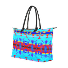 Load image into Gallery viewer, Between the Mountains Blue Single-Shoulder Lady Handbag (Model 1714) bag e-joyer 
