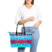 Load image into Gallery viewer, Between the Mountains Blue Single-Shoulder Lady Handbag (Model 1714) bag e-joyer 
