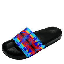 Load image into Gallery viewer, Between the Mountains Blue Slide Sandals 49 Dzine 
