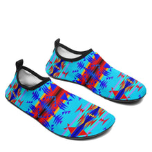 Load image into Gallery viewer, Between the Mountains Blue Sockamoccs Kid&#39;s Slip On Shoes 49 Dzine 
