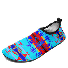 Load image into Gallery viewer, Between the Mountains Blue Sockamoccs Kid&#39;s Slip On Shoes 49 Dzine 
