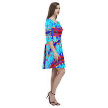 Load image into Gallery viewer, Between the Mountains Blue Tethys Half-Sleeve Skater Dress(Model D20) Tethys Half-Sleeve Skater Dress (D20) e-joyer 
