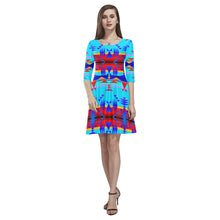 Load image into Gallery viewer, Between the Mountains Blue Tethys Half-Sleeve Skater Dress(Model D20) Tethys Half-Sleeve Skater Dress (D20) e-joyer 
